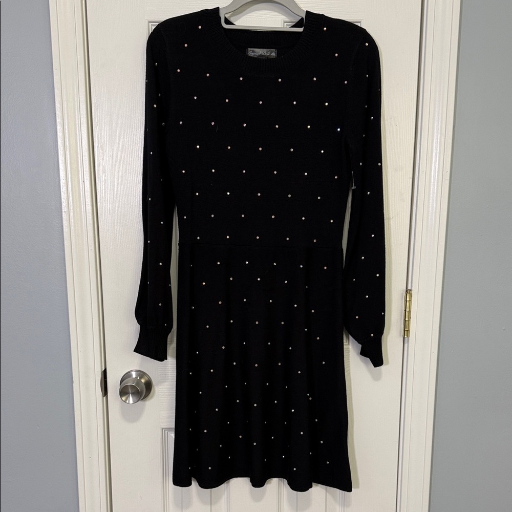 Crystal Doll Black Dress with Color Changing Dots
